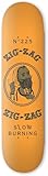 Zig-Zag French Orange Skateboard | Custom 31-Inch Skateboard | American-Made 7-Ply Maple Wood | Skateboards for All Experience Levels (Trucks and Wheels Not Included)