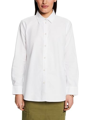 ESPRIT Damen 014ee1f307 Bluse, 100/White, Large ESPRIT Damen 014ee1f307 Bluse, 100/White, Large