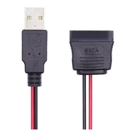 xiwai Single USB 2.0 to SATA Converter Adapter Cord 15Pin DC 5V Power Supply Hard Drive Cable for 2.5 inch SATA HDD SSD Disk Driver, 1FT Cover