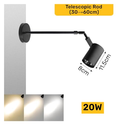 Applique murale LED industrielle à bras télescopique 20W blanc chaud