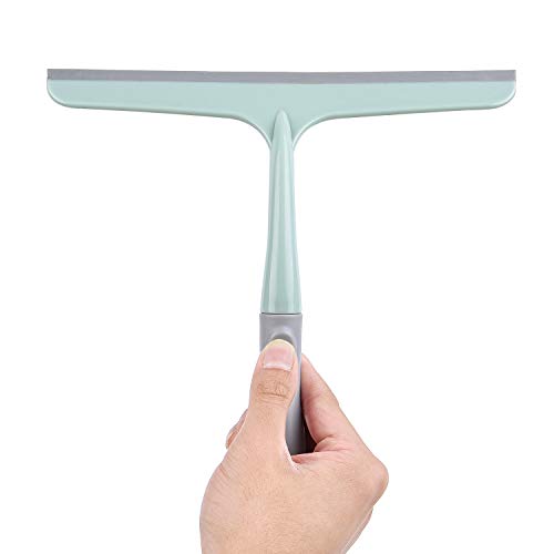3-Pack of Rubber Mini Squeegees with Plastic Handle - for Shower, Window and Car Glass - Green, Beige, Pink - Thumbnail 2