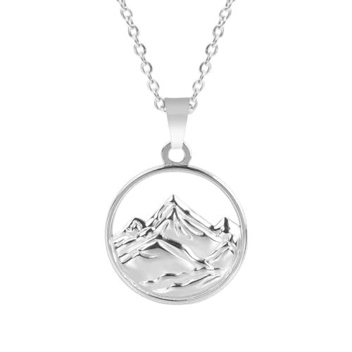 Collier chaîne de montagnes pendentif créatif finitions prestige couleur or et argent vintage