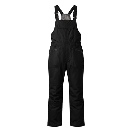 Cheyubny Mens Snow Bibs Waterproof Winter Thermal Snowboarding Pants Adjustable Straps Insulated Overalls with Pockets
