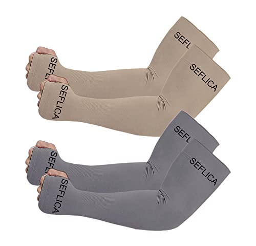 Mangas de brazo para golf y béisbol SEFLICA con protección UV y agujero para el pulgar de niños