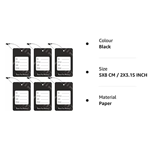 Image of DEEPTAGS Paper Price MRP Tag Labels with Black Loop Pins, 1000 PCS