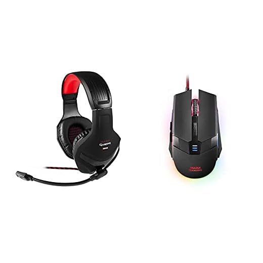 MARSGAMING Mars Gaming Mh2, Auriculares Gaming con Micrófono, Ultrabass, Cancelación Ruido + Mm116, Ratón Gaming para Pc (3200 dpi, RGB Flow, 6 Botones, Ambidiestro), USB, Negro
