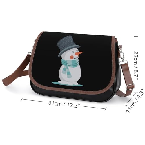 Cute Snowman Crossbody Bag Anti-Theft Side Shoulder Bags Adjustable Leather Messenger Bag Unisex2
