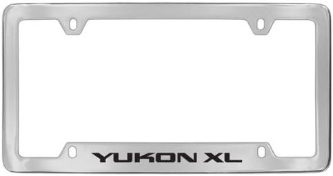 GMC Yukon XL Chrome Plated Metal Bottom Engraved License Plate Frame Holder