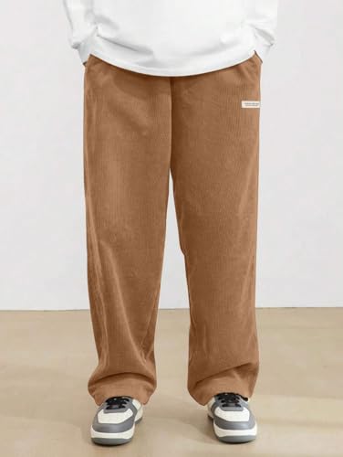 Image of ZAFUL Men's Corduroy Straight Leg Loose Fit Casual Pants