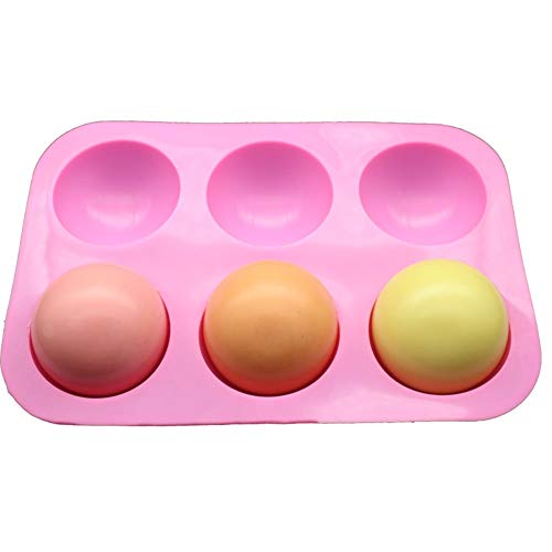 image for Grospe 6 Holes Silicone Pastry & Baking Mold for Baking 3D Half Ball S