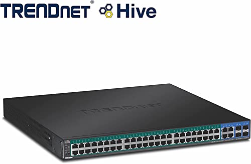 Image of TRENDnet 52-Port Gigabit Web Smart PoE+ Switch, 370W PoE Power Budget, 104Gbps Switching Capacity, Lifetime Protection, Black, TPE-5240WS
