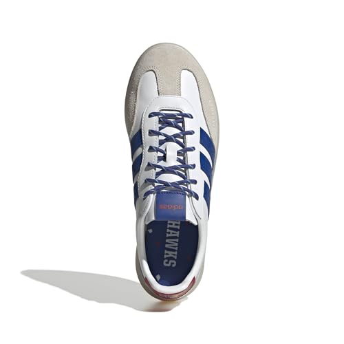 Image of adidas Men's NCAA Team Barreda Decode, White /Collegiate Royal /Team Power Red /Kansas University, 8.5
