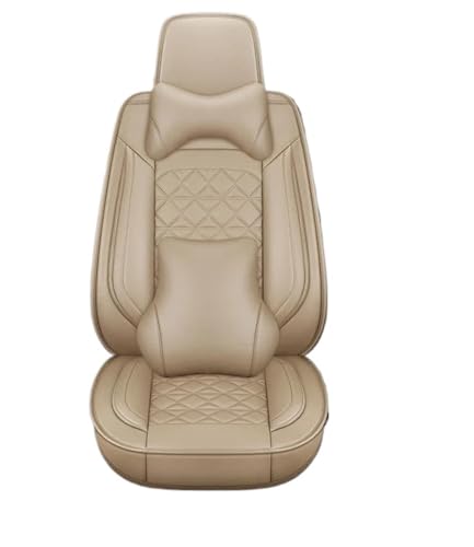 Housse de siège auto en cuir respirant beige pour Mitsubishi Carisma