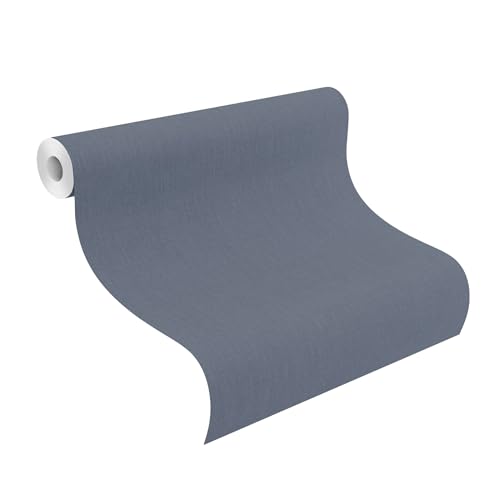 Rasch Tapeten 633160 - Unitapete aus Vlies in Dunkelblau aus der Kollektion Color your life - 10,05 m x 0,53 m (LxB)