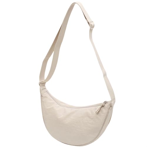 YUESIKJ Sac à bandoulière croissant de lune pour femme, beige, gris, bordeaux, orange, vert olive, jaune citron, noir, bleu vieilli, sac Hobo Halfmoon Bag,...