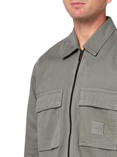 Image of BOSS Men's Twill Cargo Pocket Zip Up Overshirt