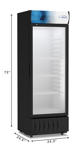 Image of KoolMore 24 in. 12 cu. ft. Commercial One Glass Door Beverage Display Merchandiser Refrigerator Cooler, ETL Listed in Black