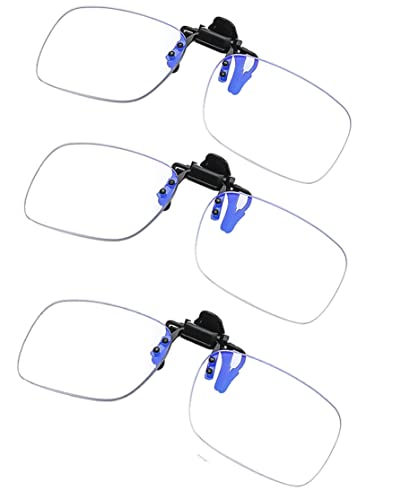 Image of Clip on Flip up Polarized Lens For Prescription Glasses UV Protection Sunglasses (Clear lenses not Polarized)