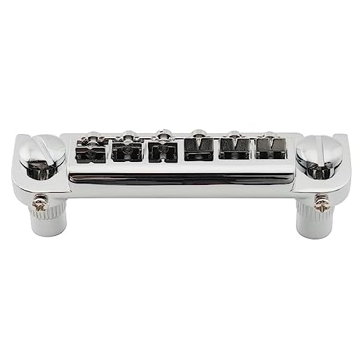 Musiclily Pro 52,5mm Estilo Badass Ajustable Puente Wraparound para Guitarra Epiphone Les Paul Junior LP Style, Cromado