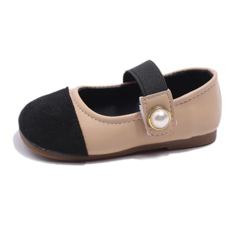 Girls PU Leather Princess Dress Shoes Pearl Mary Jane Ballet Flats Wedding Party