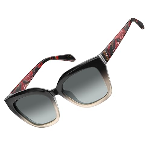 AVAWAY Polarized Cat Eye Sunglasses Women - Trendy Acetate Sun Glasses UV400 Protection Modern Aesthetics Designer Shades