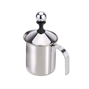 eWINNER 400ml Stainless Steel Milk Frother Double Mesh Milk Foamer