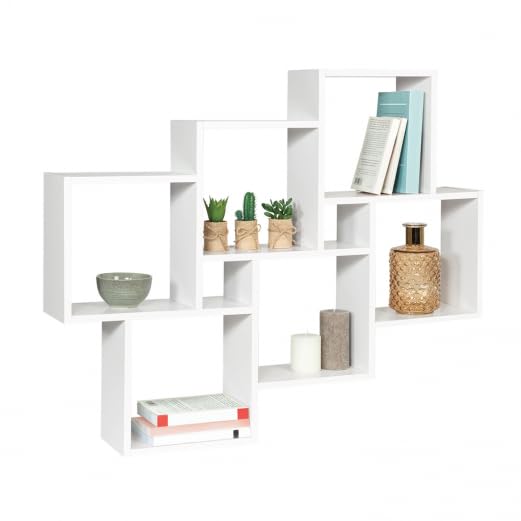 IDMarket - Estantería de pared doble posición LUCAS blanca