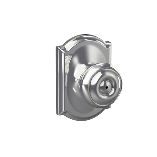 Image of SCHLAGE F40 GEO 625 CAM Camelot Collection Georgian Privacy Knob, Bright Chrome