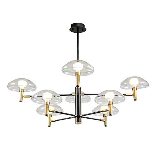 Plafonnier en verre nordique blanc lustre suspendu salon 3 têtes