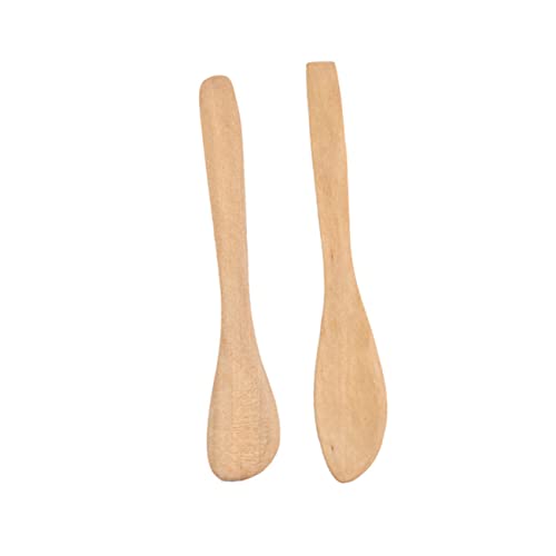 IWOWHERO 4-piece Natural Wood Bread Knife Set Butter Jam Slicer Vintage Butter Knife for Kitchen