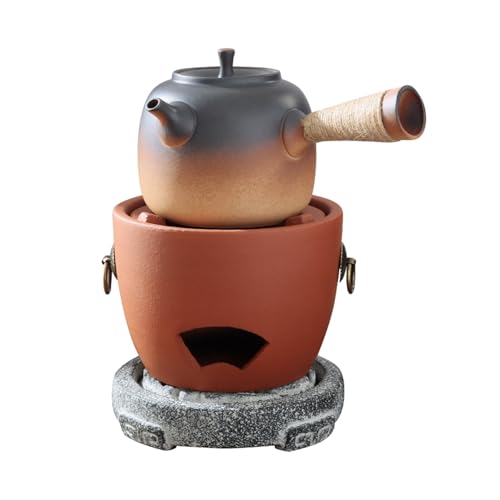 Estufa de carbón de Arcilla roja Mini Tetera Utensilios para té Parrilla de Arcilla de carbón Estufa para Hacer té Estufas de calefacción Fácil de Limpiar