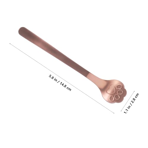 Cabilock 2Pcs Coffee Spoons Cute Stainless Steel Ice Cream Dessert Spoons for Home Travel Comfortable Grip for Stirring Beverages