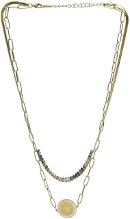 Gold Plated Twins Necklace With Special Design For Girl - Multicolor