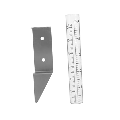 GALPADA 1 Set Stainless Steel Silver Convenient Rain Gauge Rain Measuring Tool Rain Fall Gauge Garden Rain Gauges