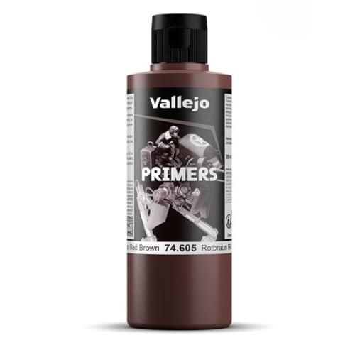 Vallejo - Surface Primer Color | German Red Brown 200 ml. (6.76 fl.oz.) | Matte Finish and Fast Drying | Perfect for Airbrushing and Great Adhesion to Figurines and Scale Models