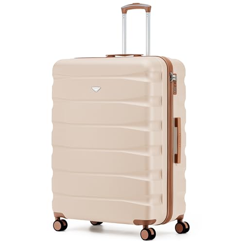 Flight Knight Lightweight 4 Wheel ABS Hard Case Extra Large Suitcase Approved for Over 100 Airlines Including easyJet, British Airways, Ryanair, Jet2, Emirates & Many More - Check-in Extra Large 29"