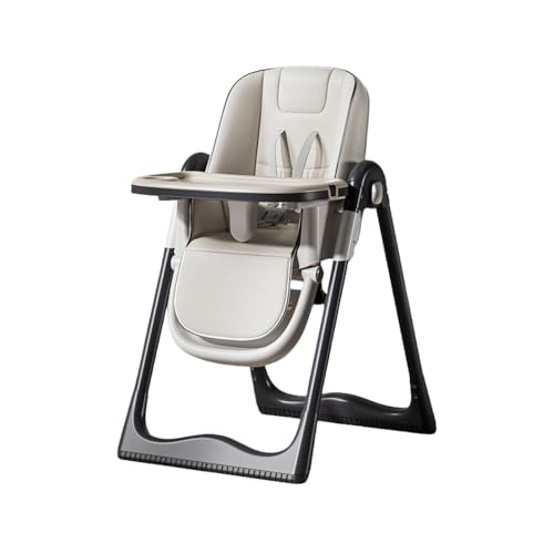 YNYN折りたたみ式で調節可能な家庭用ベビーチェア ベビーチェア ハイチェア&ローチェア 折りたたみ 3段テーブル付き 調節可能 移動便利 5点式ベルト ベビー椅子 赤ちゃん食事 出産祝い12か月〜3歳 ユニバーサルホイール付き (ホワイト,ローエンド版)