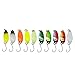 GMBYLBY 20Pcs Spoon Metal Hard Spinner Baits Fish Lures Spinner Swimbaits Colorful Sequins Lures Baits Single Hook Fishhooks Set
