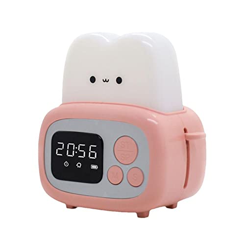 かわいいパンメーカー目覚まし時計タイマー睡眠タイミングアラームテーブル形状デスクトースター休日時計充電 ギフトランプベッド USB O2R2
