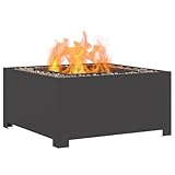 vidaXL Hoguera Negro 80 x 80 x 40 cm Acero Laminado en frío, Fogón Industrial para jardín y terraza, calefacción Exterior, portátil y Resistente al óxido, Cuadrado