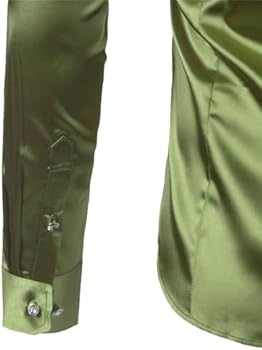 Zijde Satijn Jurk Shirt Mannen Dance Party Lange Mouw Chemise Glad Zijde Satijn Jurk Shirt Mannen Dance Party Lange Mouw Chemise Glad