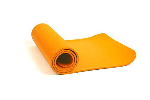 Mind Reader Nbrmat-Ylw All Purpose 1/2 Extra Thick Yoga Fitness & Exercise Mats With Carrying Strap, High Density Anti-Tear, Yellow #TOP1