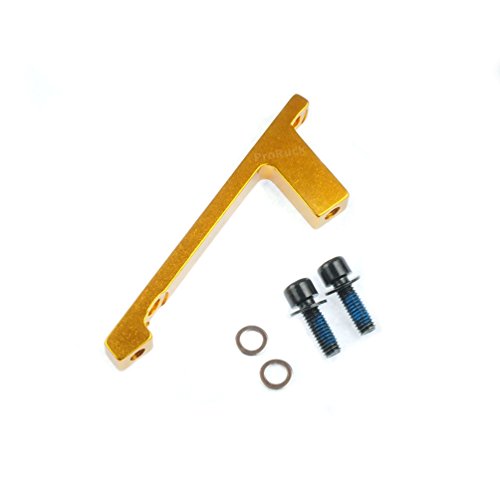 Bici Adattatore Freno a Disco, MTB Freni a Disco Adattatore Post Caliper to Post Mount per Freno a Disco Anteriore o Posteriore PM-PM Adatto con Disco Freno da 180mm (Oro)