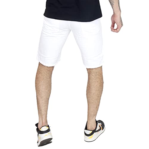 Kit Com 2 Bermudas Shorts Jeans Rasgada Desfiada Destroyed (Preta e Branca, 40)