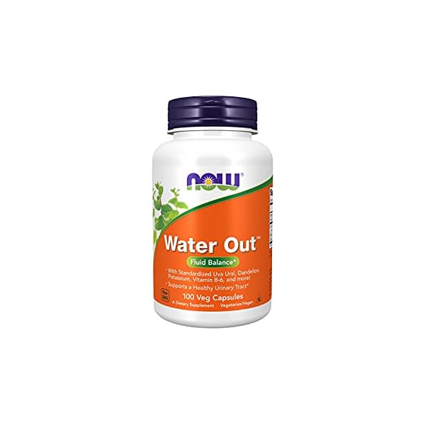 NOW Supplements, Water Out With Standardized Uva Ursi, Dandelion, Potassium and Vitamin B-6, 100 Veg Capsules