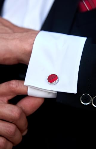 Image of HISDERN Mens Ties Set Stripe Plaid Ties for Men and Pocket Square Cufflinks Formal Silk Necktie Wedding Business