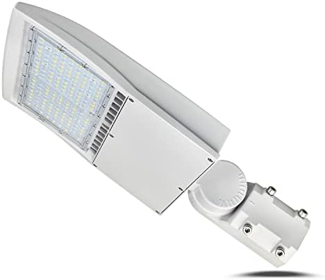 OSTEK 480V 150W White LED Parking Lot Lights LED Shoebox Street Pole Lighting 21000LM Waterproof Outdoor Commercial Area Road Lighting 5000K DLC UL
