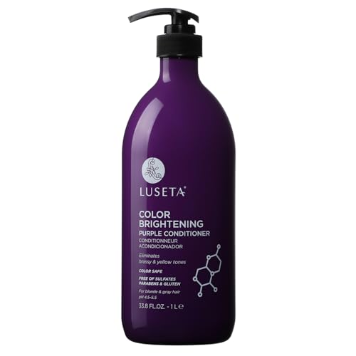 Image of Luseta Purple Conditioner for Colored, Grey and Blonde Women's Hair - 33.8oz, Best for Curly and Damaged Hair, Sulfate & Paraben Free | Color Correcting for Silver Platinum Ash Blonde, Boost Color Vibrancy & Shine Sulfate Free, Maintain a Bright Look