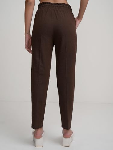 Image of Tokyo Talkies Women's Tapered Fit Peg Trousers| High-Rise|Women Trousers Pants