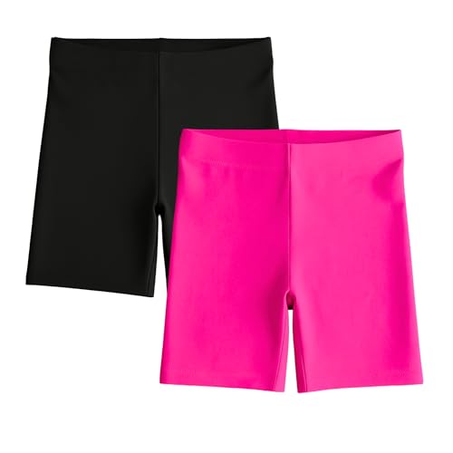 Image of Girls Tights & Short for Girl Kid in Solid Colours | Soft Stretchable Fabric - Ideal for Sports, Yoga - Pack of 2